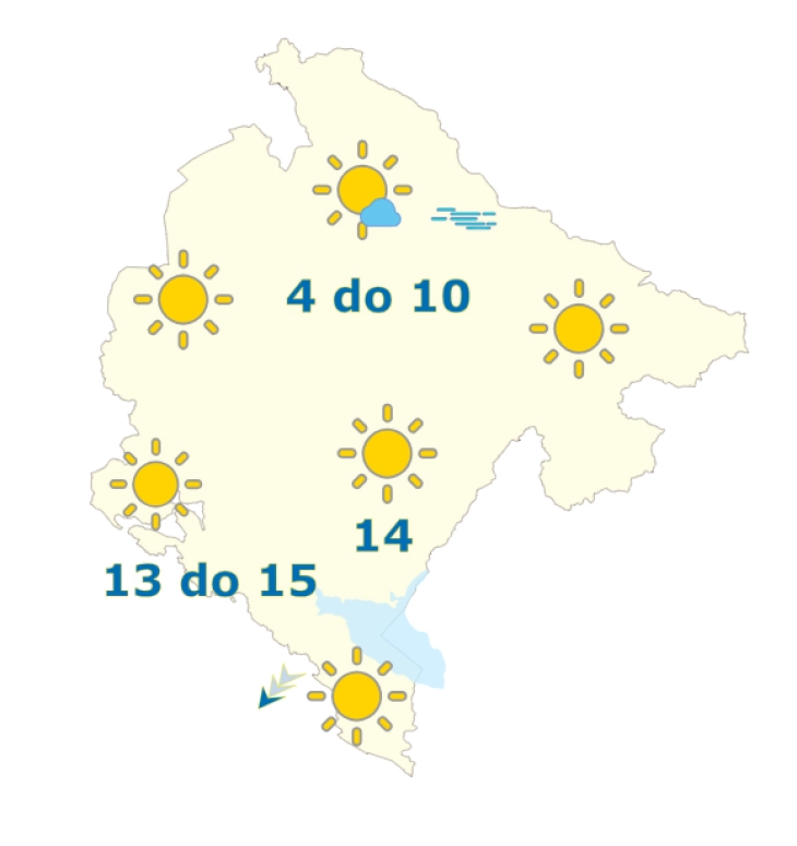 Sjutra sunčano, do 15 stepeni