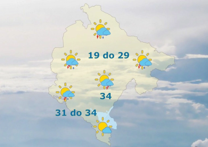 Sjutra promjenljivo vrijeme, mjestimično moguća kiša