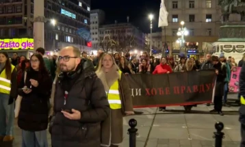 Beograd: Protestnom šetnjom studenti obilježili godišnjicu početka blokada