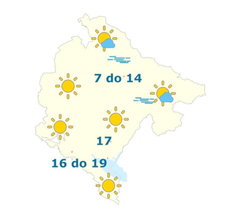 Sjutra sunčano, do 19 stepeni