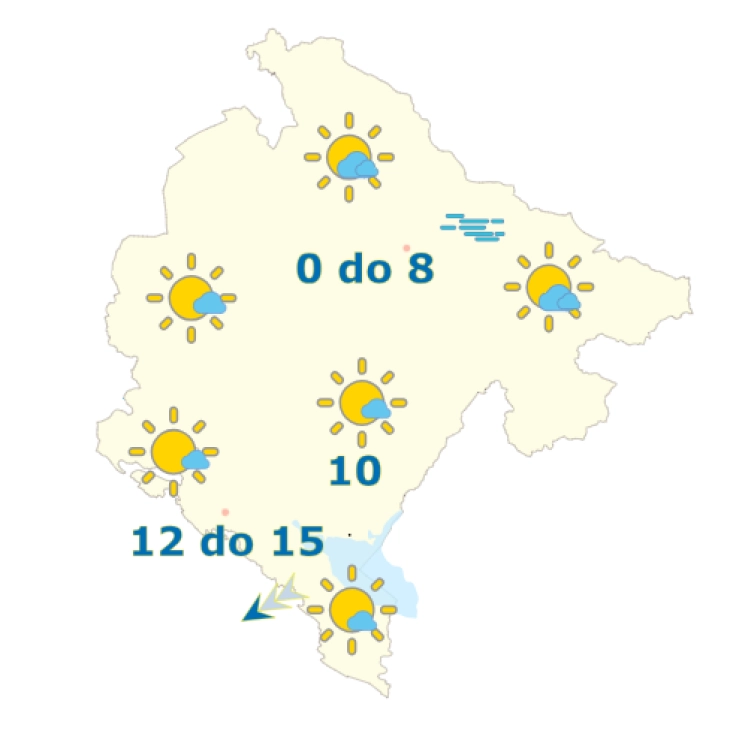 Sjutra pretežno sunčano, tokom noći jače naoblačenje