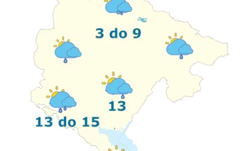 Sjutra oblačno, povremeno kiša