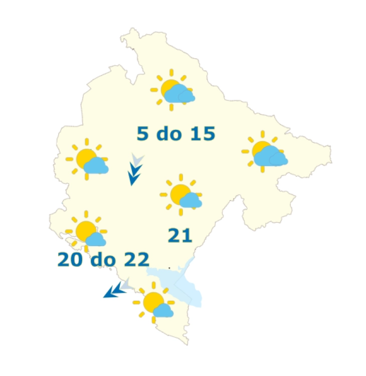 Sjutra sunčano i uglavnom suvo, do 22 stepena