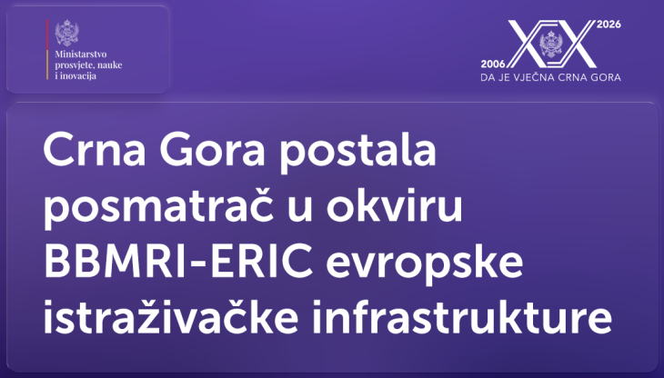 Crna Gora postala posmatrač u okviru BBMRI-ERC evropske istraživačke infrastrukture