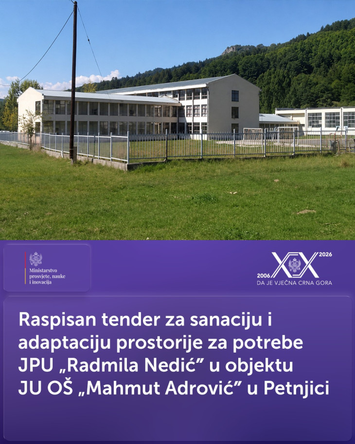 Raspisan tender za sanaciju i adaptaciju prostorije vrtića u Petnjici