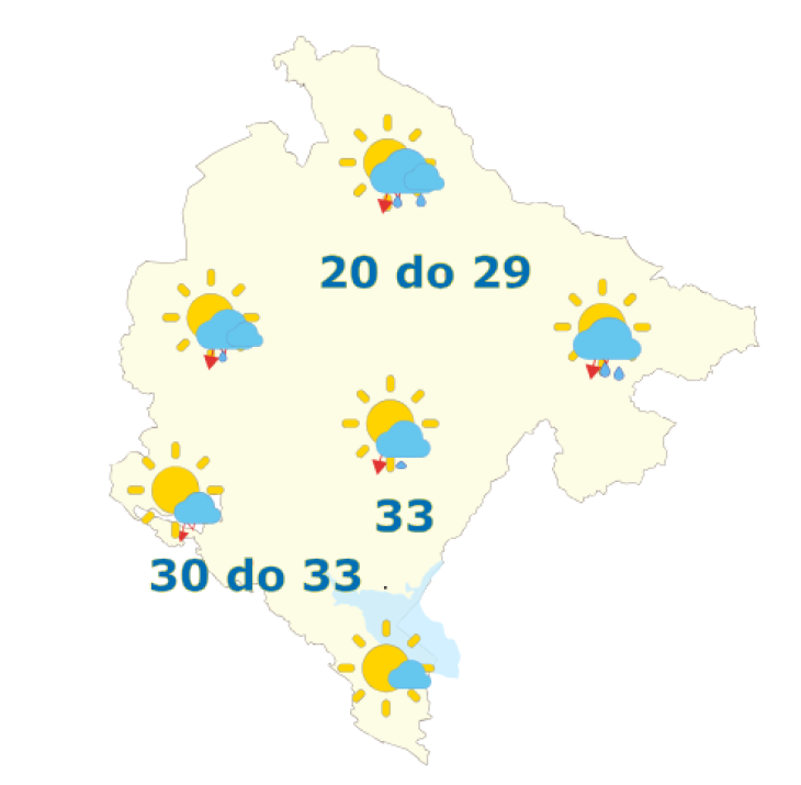 Danas promjenljivo oblačno, mjestimično kiša